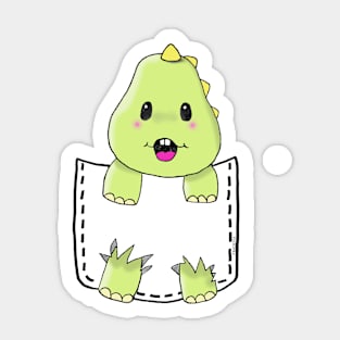 dino pops out of pocket Sticker